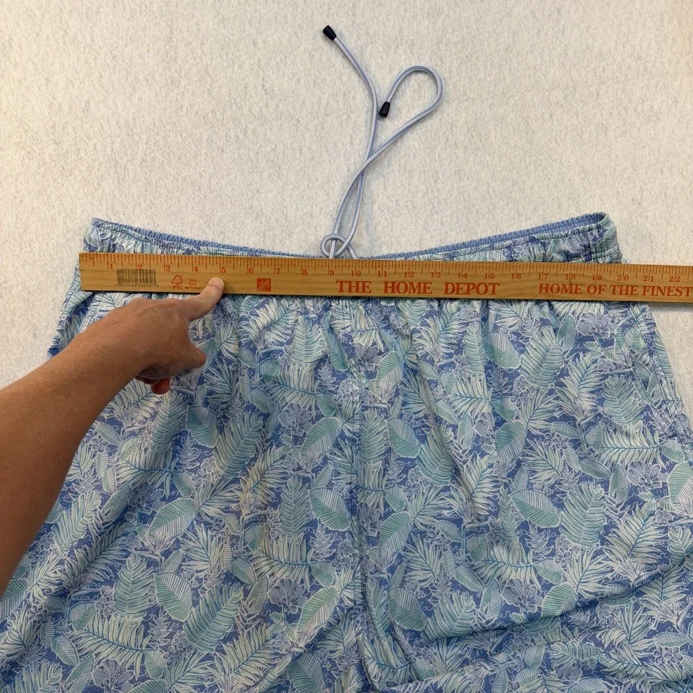 Peter Millar Men's 2XLT  Seaside Swim Trunks Monstera Magic Blue